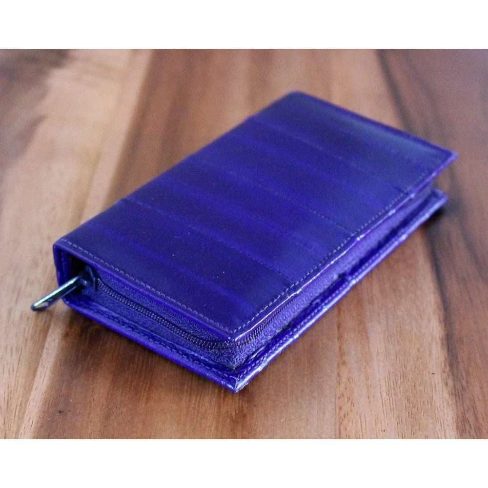 Lee Sands Manicure Set Purple Eel Skin Zippered Travel Case 7pc Grooming Kit